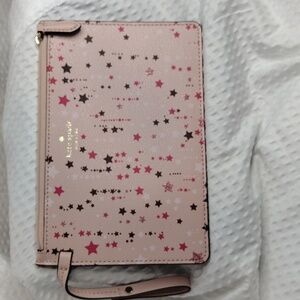 Kate Spade Pink Star-Patterned Wristlet NWOT